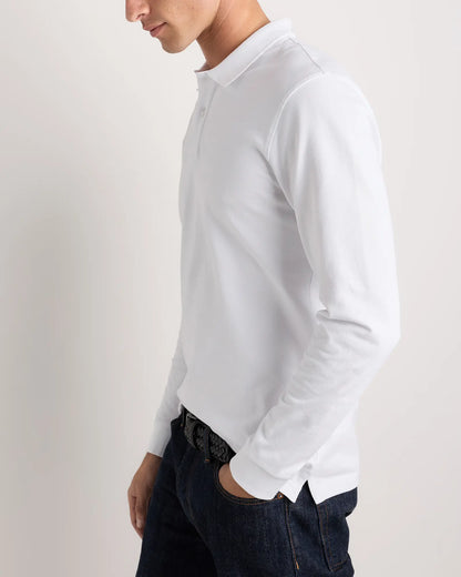 Organic Cotton Long Sleeve Pique Polo - US 7160