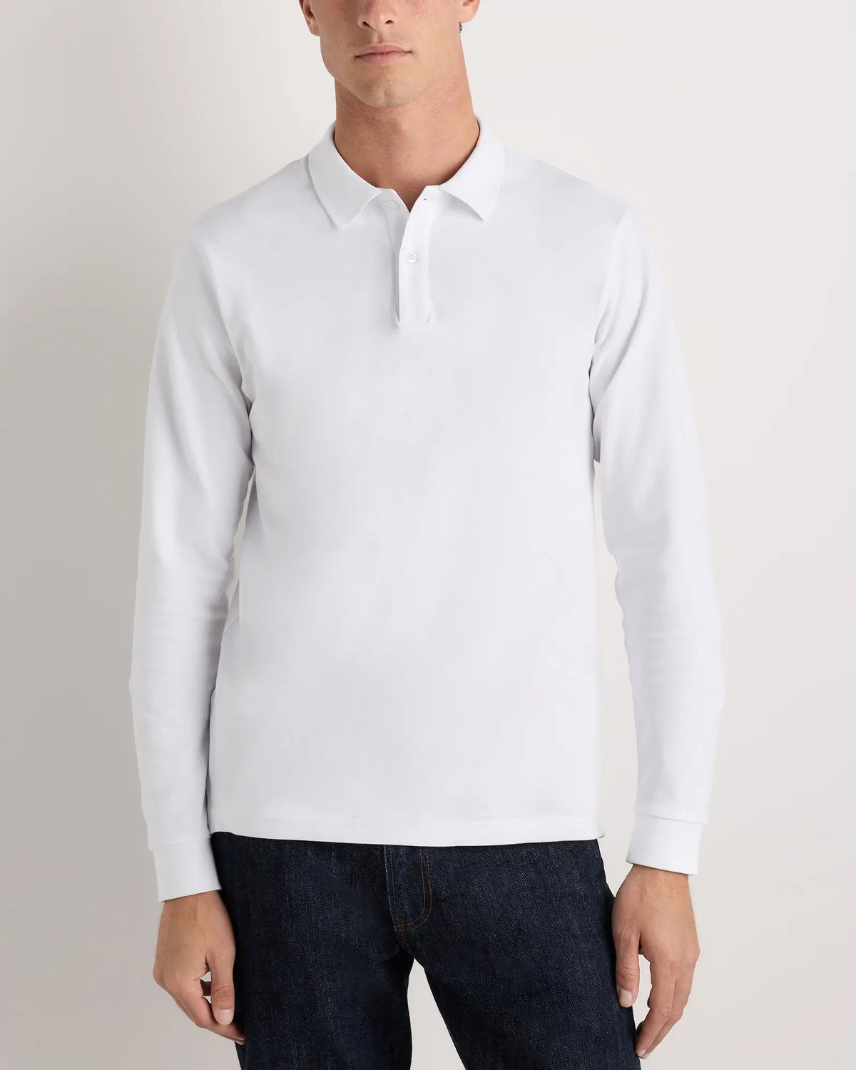 Organic Cotton Long Sleeve Pique Polo - US 7160