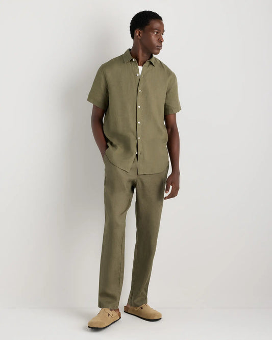 100% European Linen Relaxed Short Sleeve Shirt - US 2164