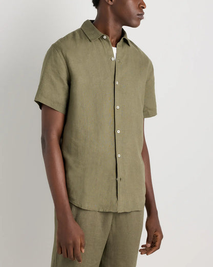 100% European Linen Relaxed Short Sleeve Shirt - US 2164