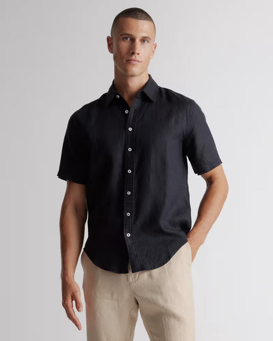 100% European Linen Relaxed Short Sleeve Shirt - US 4579