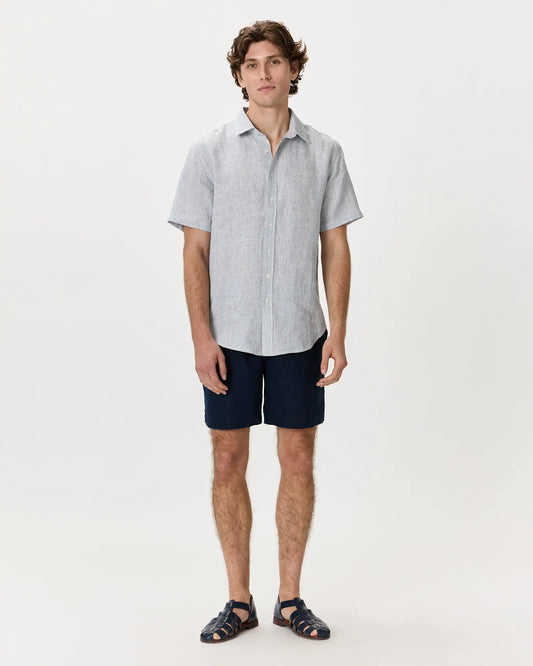 100% European Linen Relaxed Short Sleeve Shirt - US 6024