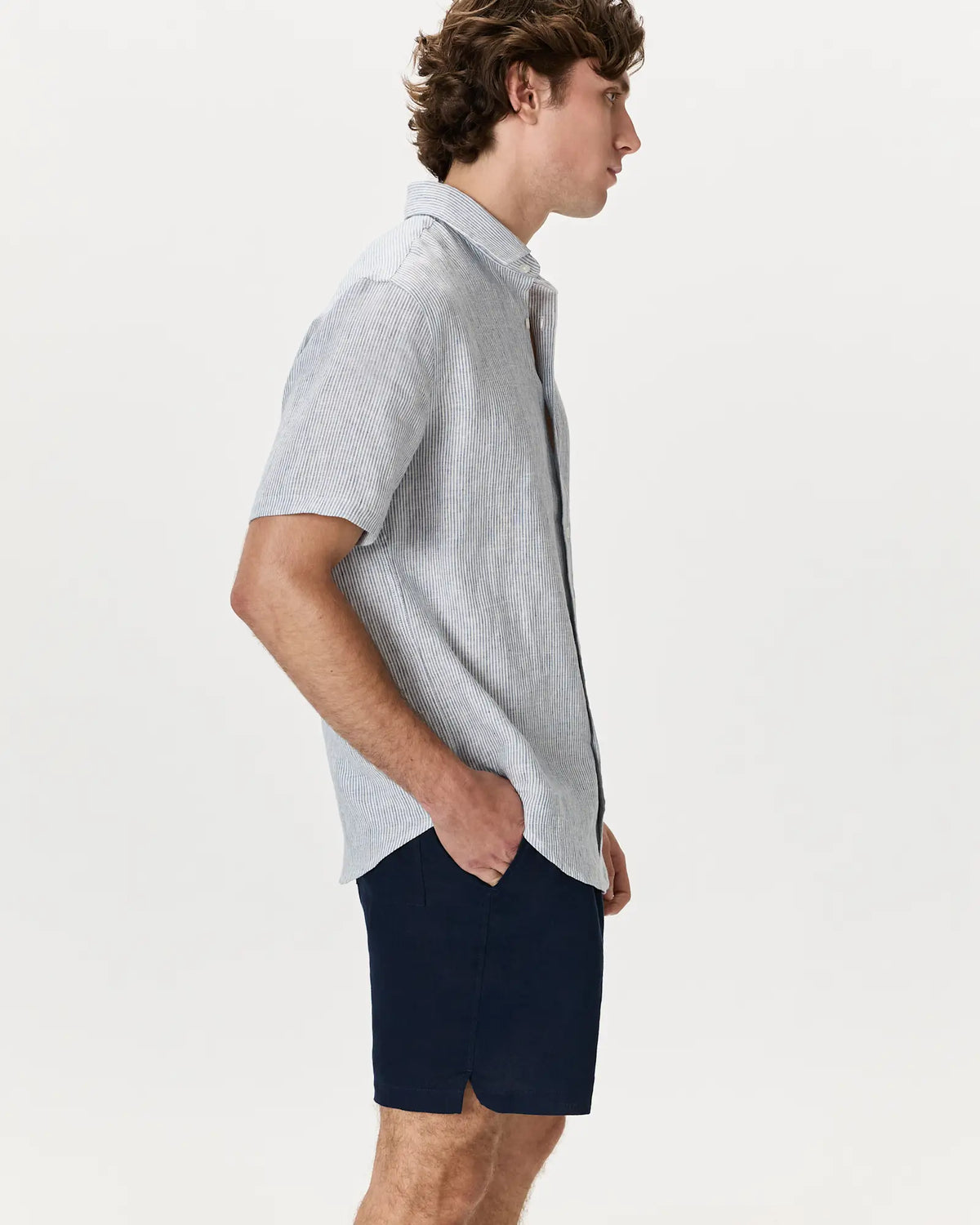100% European Linen Relaxed Short Sleeve Shirt - US 6024