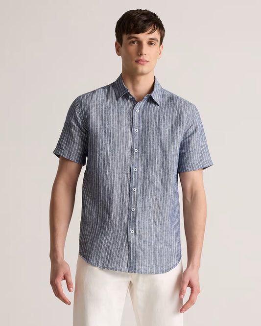 100% European Linen Relaxed Short Sleeve Shirt - US 9236