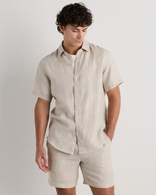 100% European Linen Relaxed Short Sleeve Shirt - US 3967