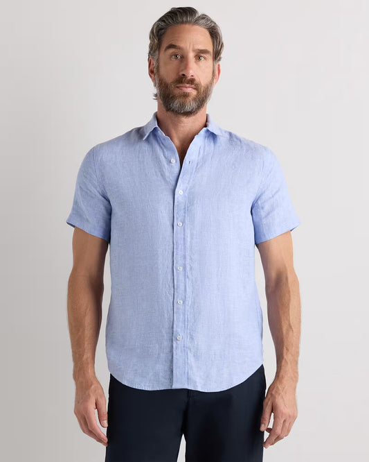 100% European Linen Relaxed Short Sleeve Shirt - US 4536