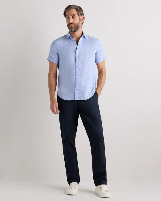 100% European Linen Relaxed Short Sleeve Shirt - US 4536