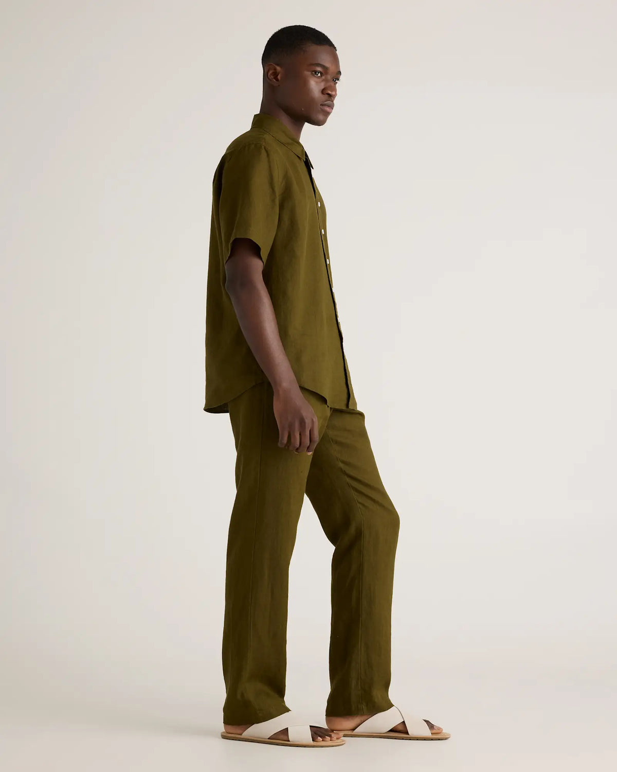 100% European Linen Relaxed Short Sleeve Shirt - US 0351
