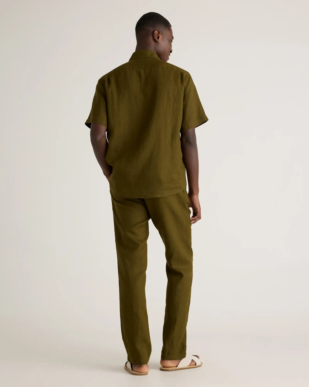 100% European Linen Relaxed Short Sleeve Shirt - US 0351