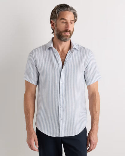 100% European Linen Relaxed Short Sleeve Shirt - US 7447