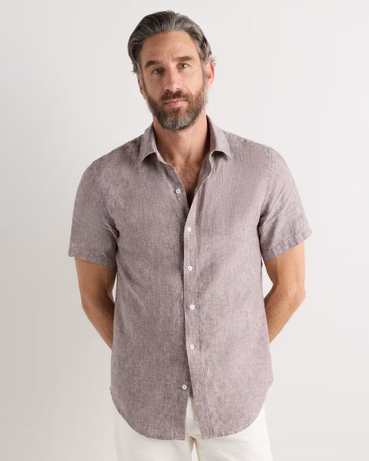 100% European Linen Relaxed Short Sleeve Shirt - US 2851