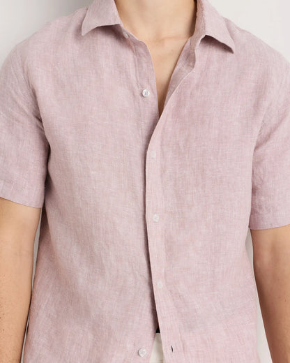 100% European Linen Relaxed Short Sleeve Shirt - US 0016