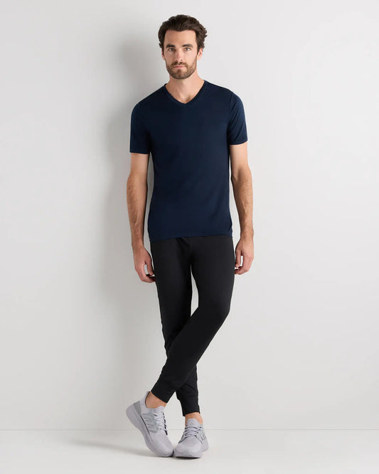 100% Merino Wool All-Season V-Neck Base Layer Tee - US 5641