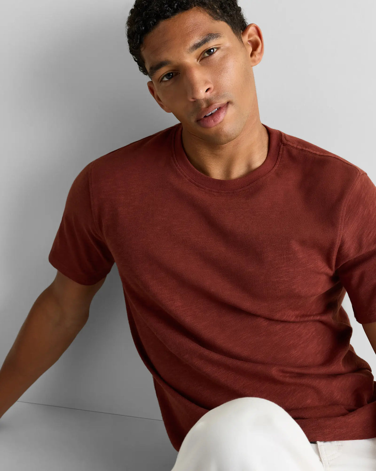 100% Organic Cotton Slub Crewneck Tee - US 8654