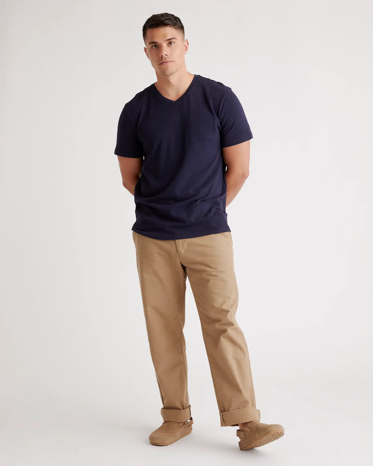 100% Organic Cotton Slub V-Neck Tee - US 6627
