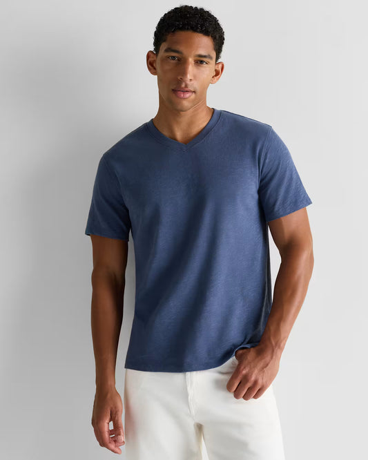 100% Organic Cotton Slub V-Neck Tee - US 8545