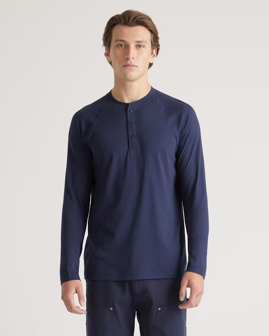 Cotton Modal Long Sleeve Henley Tee - US 4759