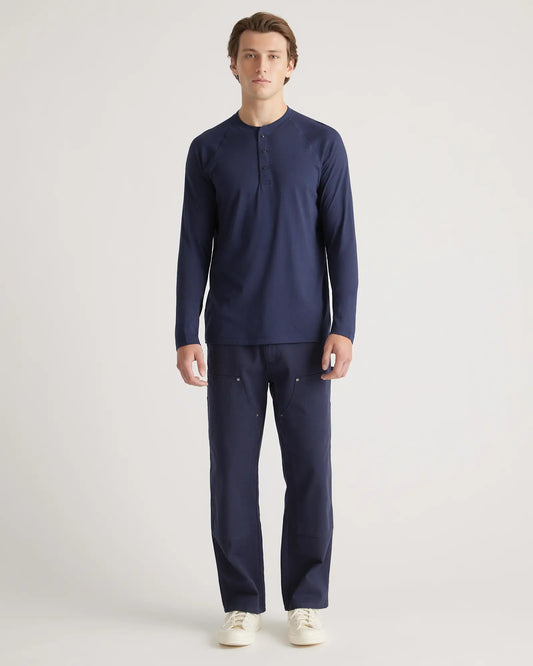 Cotton Modal Long Sleeve Henley Tee - US 4759