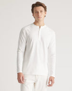 Cotton Modal Long Sleeve Henley Tee - US 8932