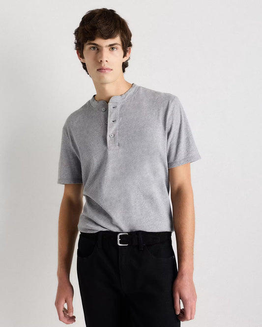 100% Organic Cotton Slub Henley Tee - US 6854