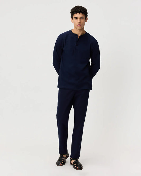 100% Organic Cotton Slub Long Sleeve Henley - US 1956