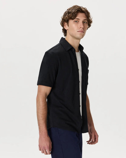100% Organic Cotton Slub Short Sleeve Button Up Shirt - US 1188