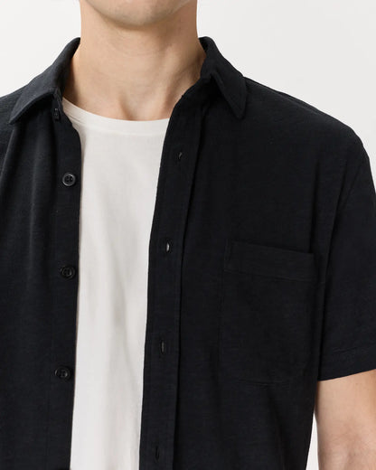 100% Organic Cotton Slub Short Sleeve Button Up Shirt - US 1188