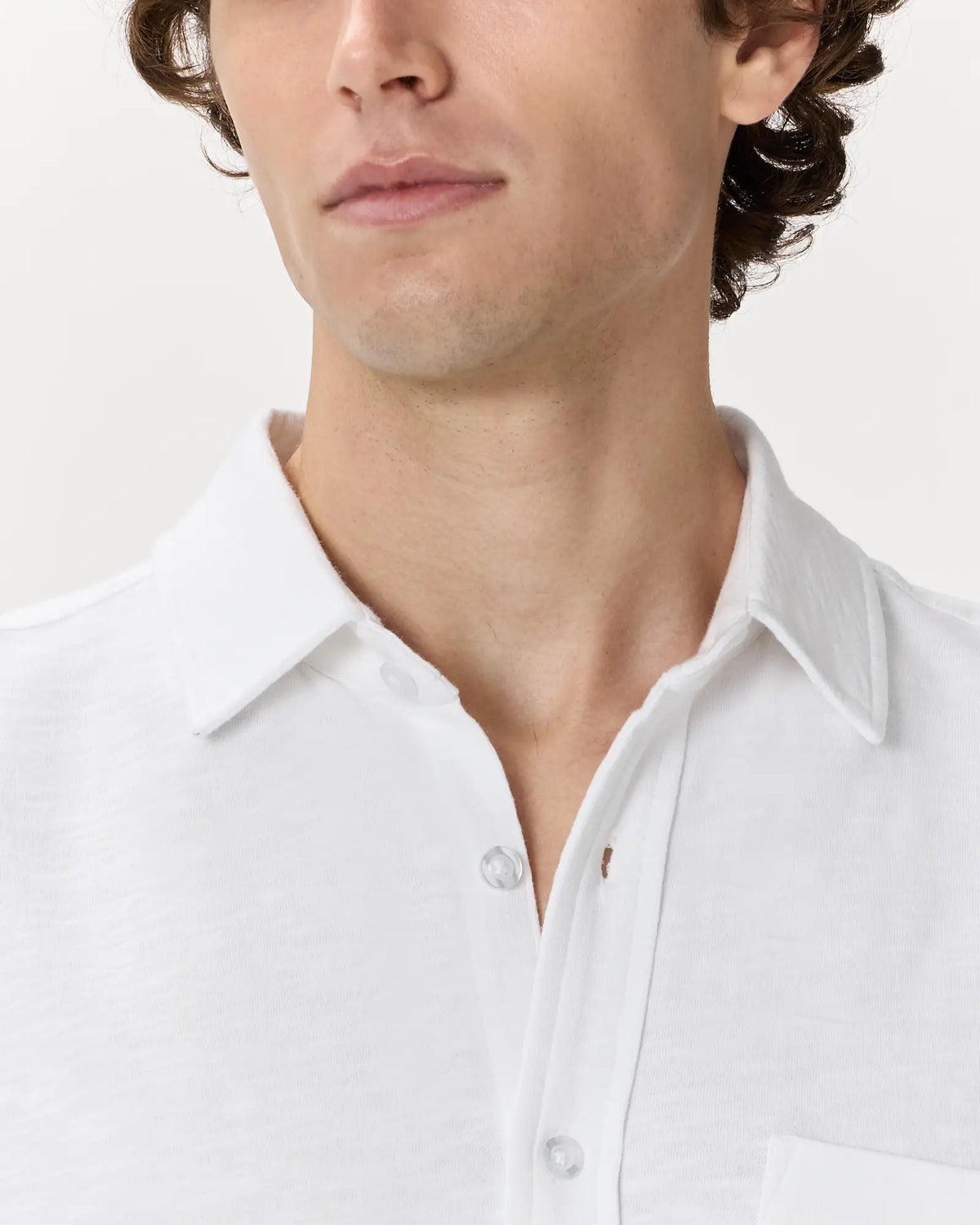 100% Organic Cotton Slub Short Sleeve Button Up Shirt - US 8254