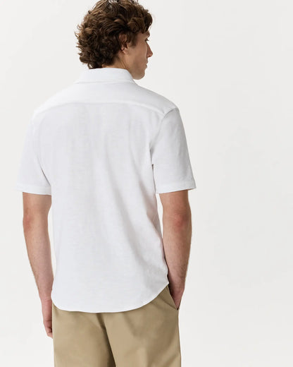 100% Organic Cotton Slub Short Sleeve Button Up Shirt - US 8254