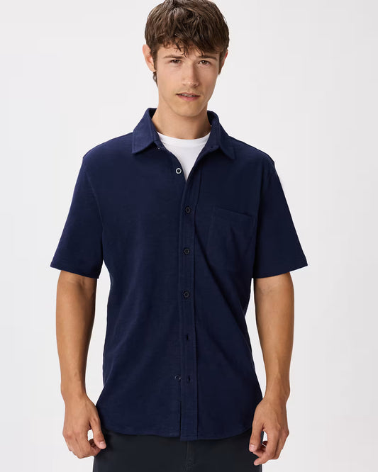 100% Organic Cotton Slub Short Sleeve Button Up Shirt - US 9650