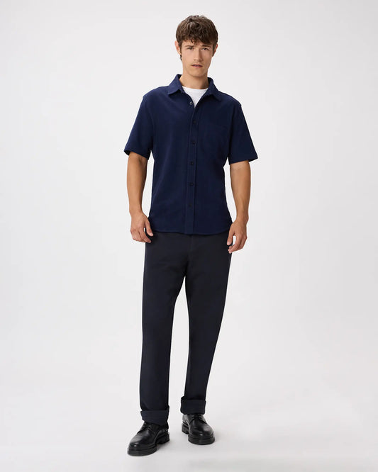 100% Organic Cotton Slub Short Sleeve Button Up Shirt - US 9650