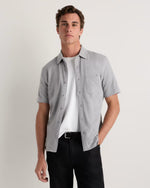 100% Organic Cotton Slub Short Sleeve Button Up Shirt - US 7857