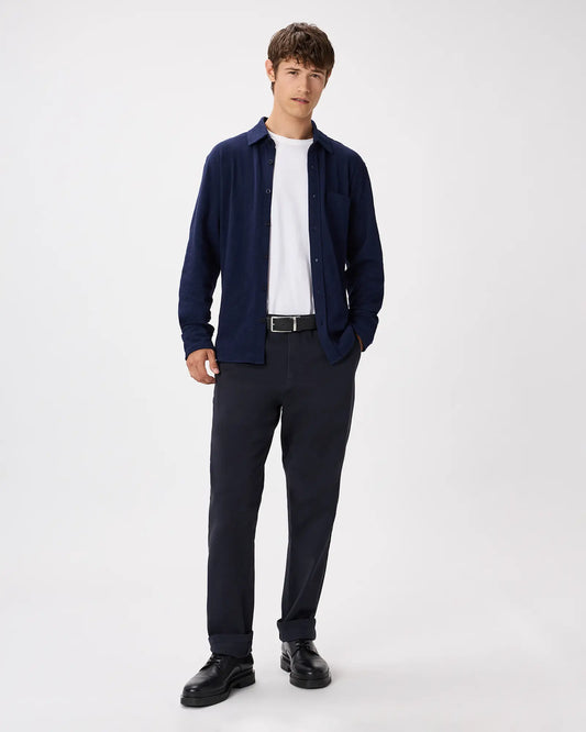 100% Organic Cotton Slub Long Sleeve Button Up Shirt - US 6316