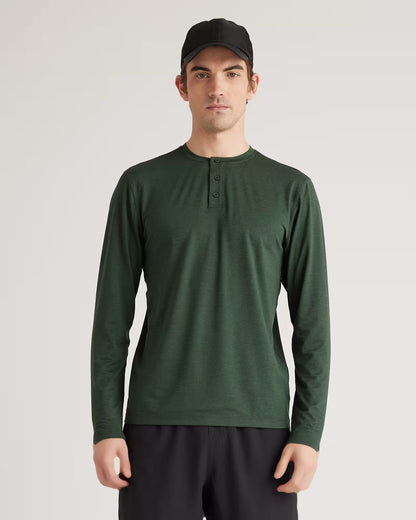 Flowknit Breeze Performance Long Sleeve Henley Tee - US 8281