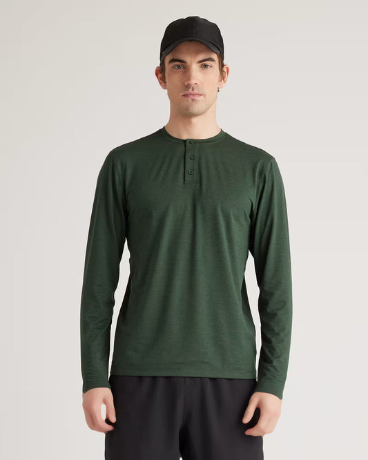 Flowknit Breeze Performance Long Sleeve Henley Tee - US 8281