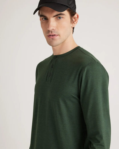 Flowknit Breeze Performance Long Sleeve Henley Tee - US 8281
