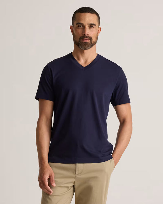 100% Pima Cotton Luxe Touch V-Neck Tee - US 0475