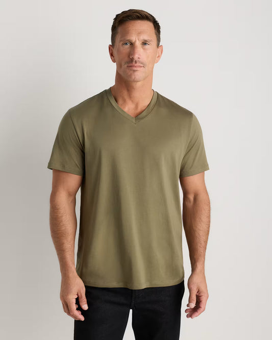 100% Pima Cotton Luxe Touch V-Neck Tee - US 5555