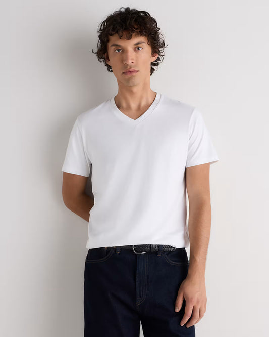 100% Pima Cotton Luxe Touch V-Neck Tee - US 3145