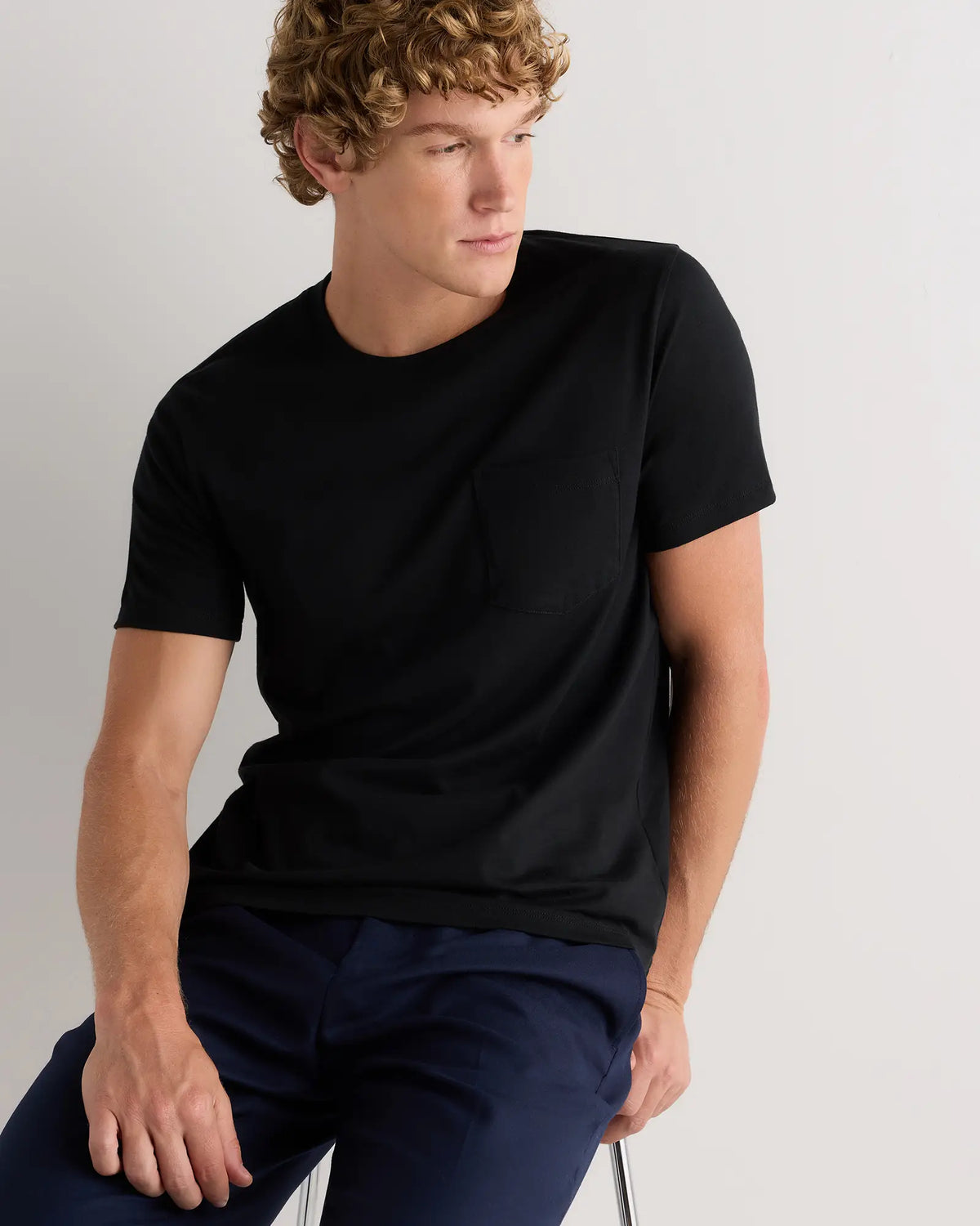 100% Pima Cotton Luxe Touch Pocket Tee - US 1241