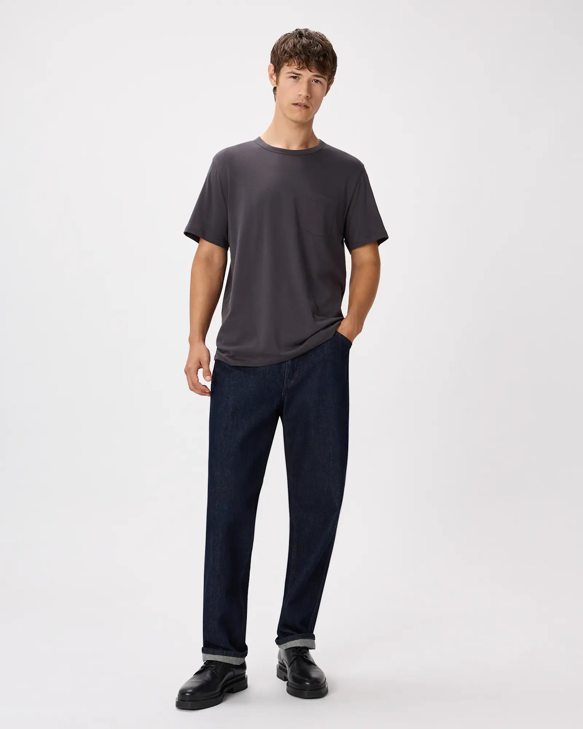 100% Pima Cotton Luxe Touch Pocket Tee - US 8876