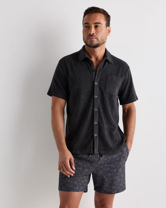 100% Organic Cotton Terry Towel Button Down Polo - US 8173
