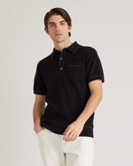Organic Cotton-Silk Tipped Polo Sweater - US 4306