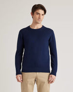 Organic Cotton-Silk Pique Crewneck Sweater - US 9743