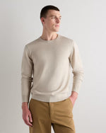 Organic Cotton-Silk Pique Crewneck Sweater - US 9969