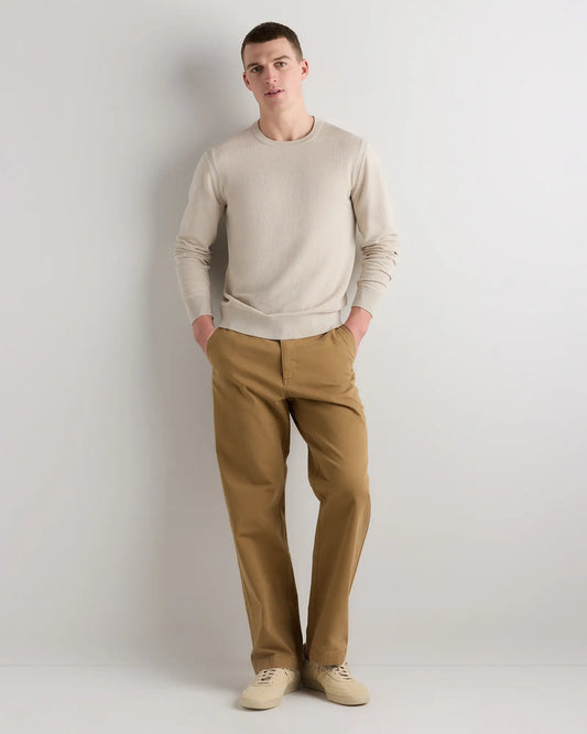 Organic Cotton-Silk Pique Crewneck Sweater - US 9969