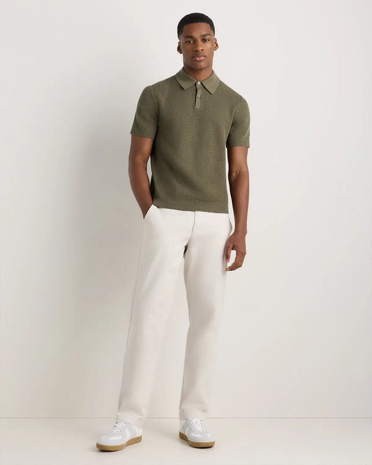 100% Organic Cotton Mesh-Stitch Sweater Polo - US 8376