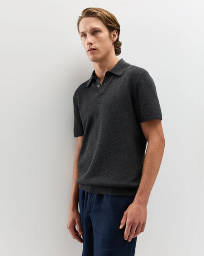 100% Organic Cotton Mesh-Stitch Sweater Polo - US 6131