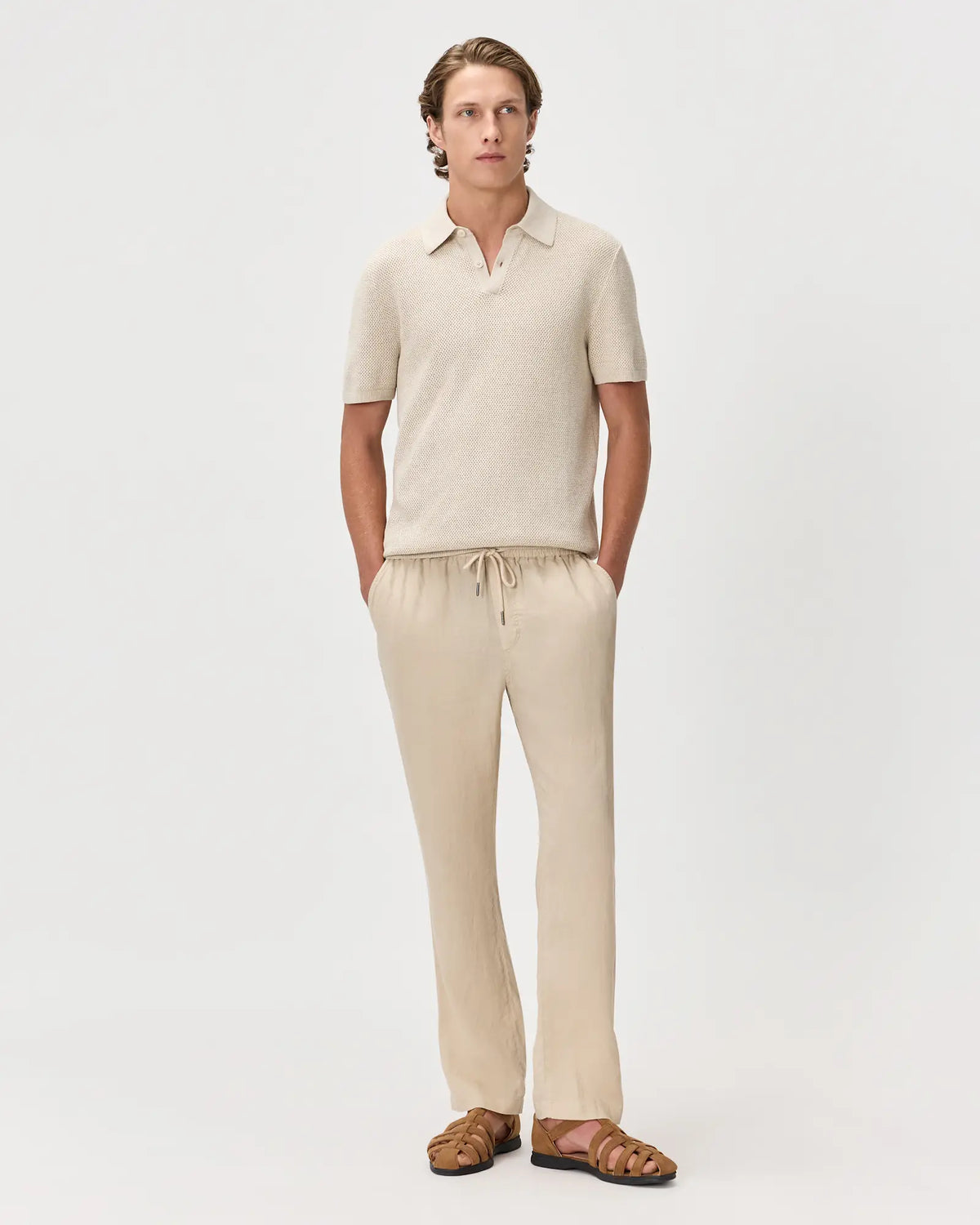 100% Organic Cotton Mesh-Stitch Sweater Polo - US 3230