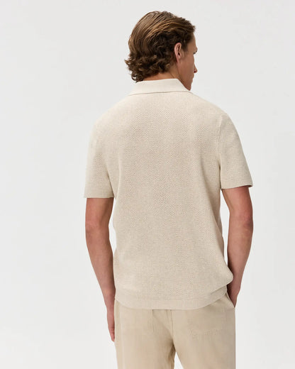 100% Organic Cotton Mesh-Stitch Sweater Polo - US 3230